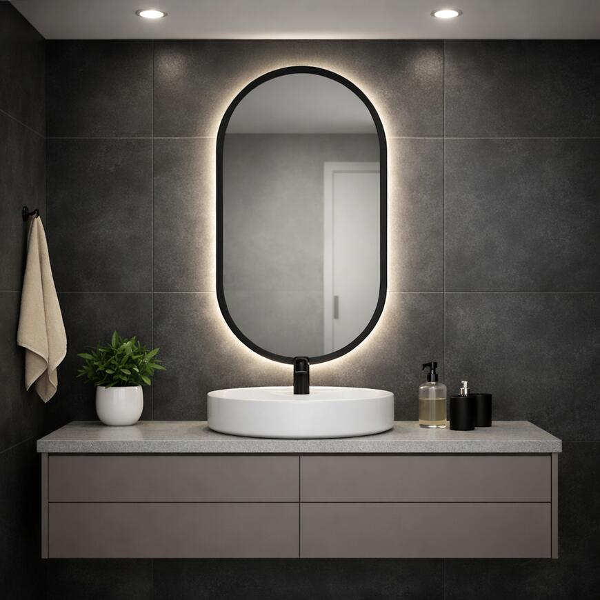 Zrkadlo LED oválne 50x90