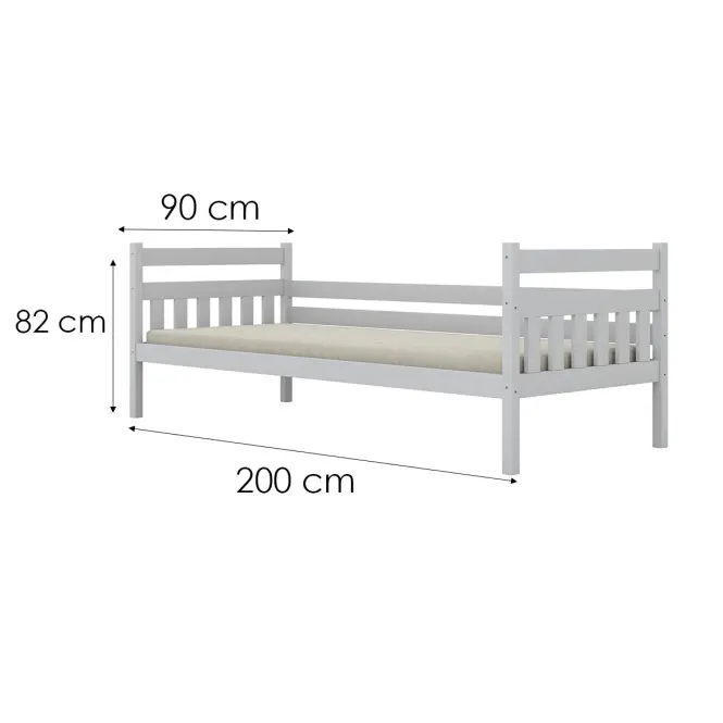Posteľ Dawid štandard 90x200 biela,4