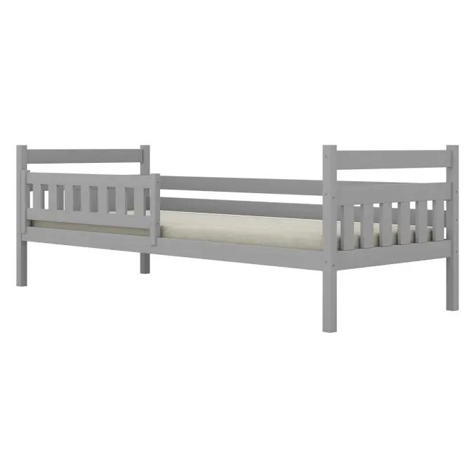 Posteľ Dawid štandard + zábrana 90x180 sivá