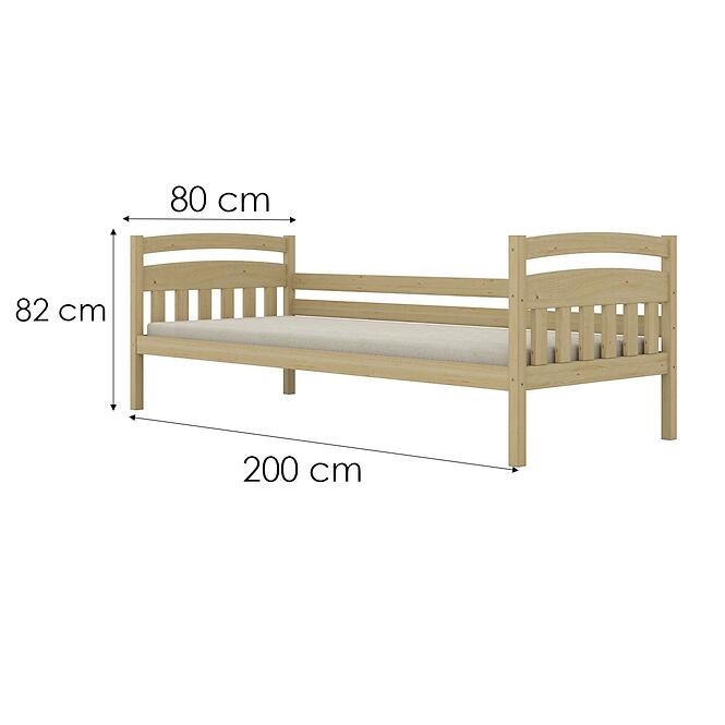 Posteľ Tosia štandard 80x200 prírodná, lakovaná