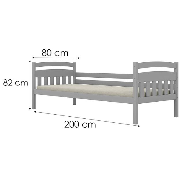 Posteľ Tosia štandard 80x200 sivá