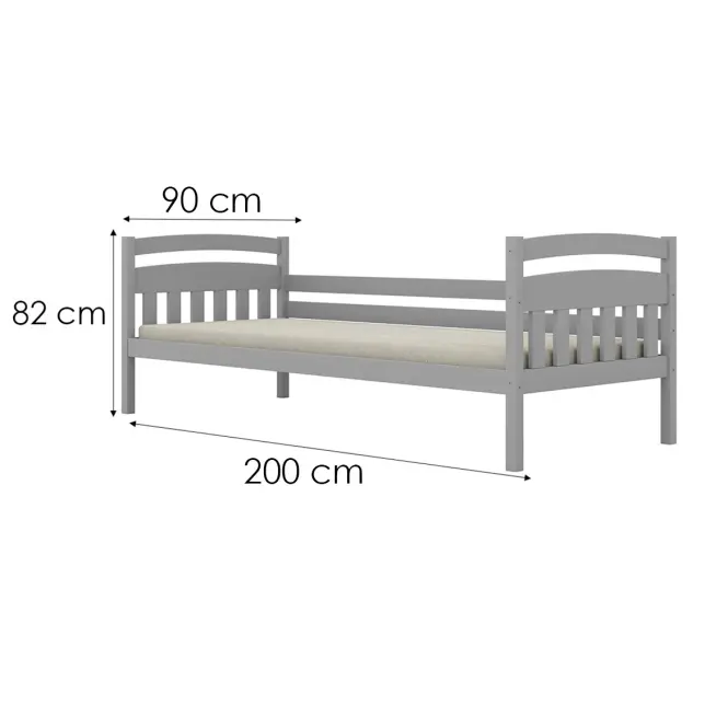 Posteľ Tosia štandard 90x200 sivá