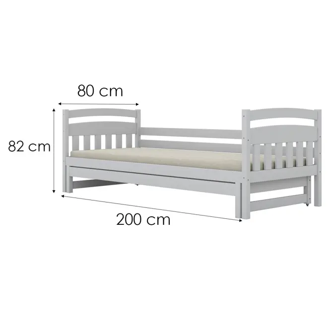 Posteľ Tosia s prístelkou 80x200 biela