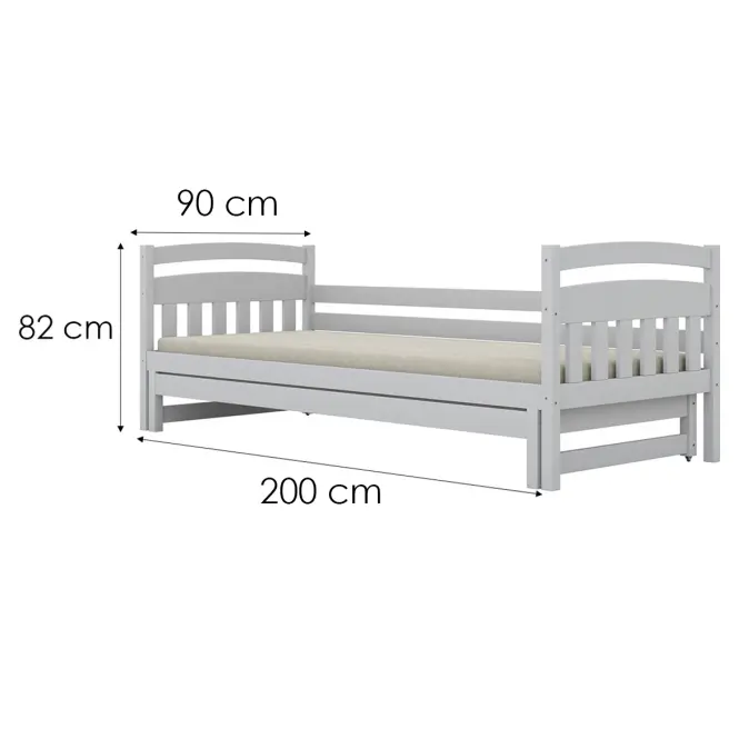 Posteľ Tosia s prístelkou 90x200 biela