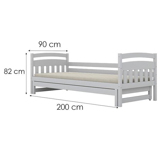 Posteľ Tosia s prístelkou 90x200 biela,2