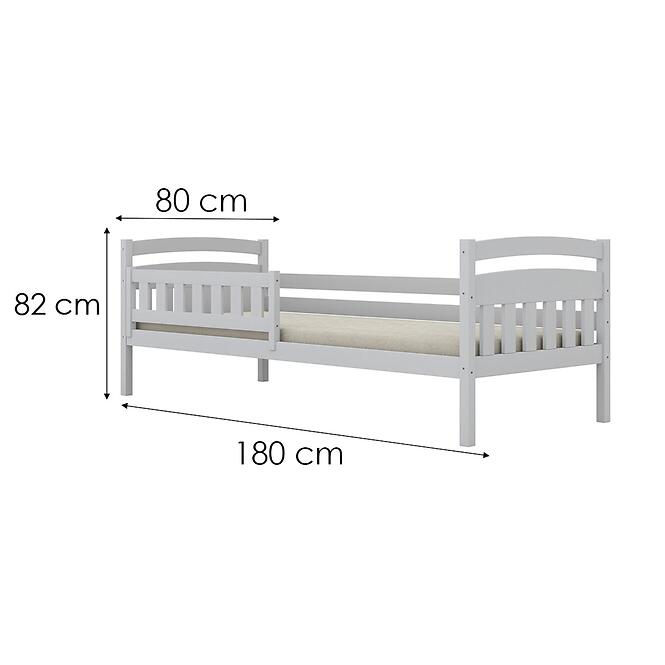 Posteľ Tosia štandard + zábrana 80x180 biela