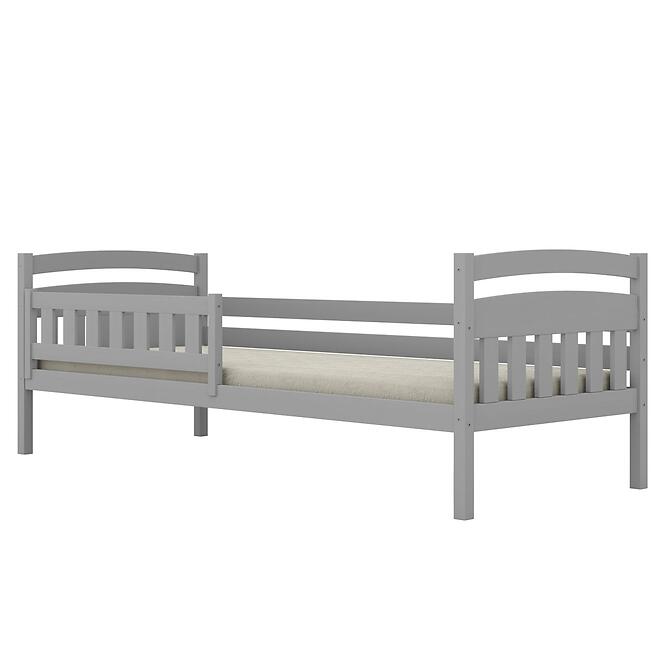 Posteľ Tosia štandard + zábrana 90x200 sivá
