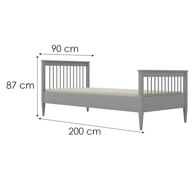 Posteľ Emilia 90x200 sivá,4