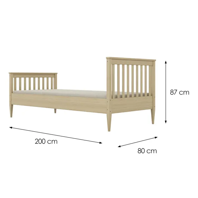 Posteľ Ignaś 80x200 prírodná, lakovaná