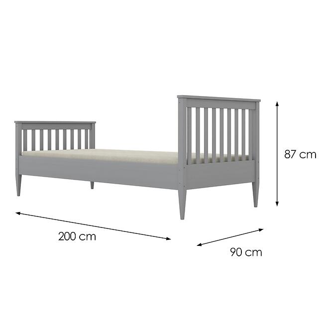 Posteľ Ignaś 90x200 sivá