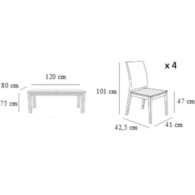 Jedálenská zostava Smart 1+4 Rustik