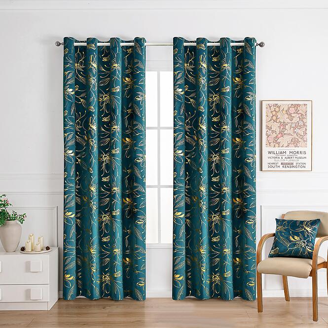 Záves na priechodkách INESS 2504-4/210GSM 140x250 tyrkysový