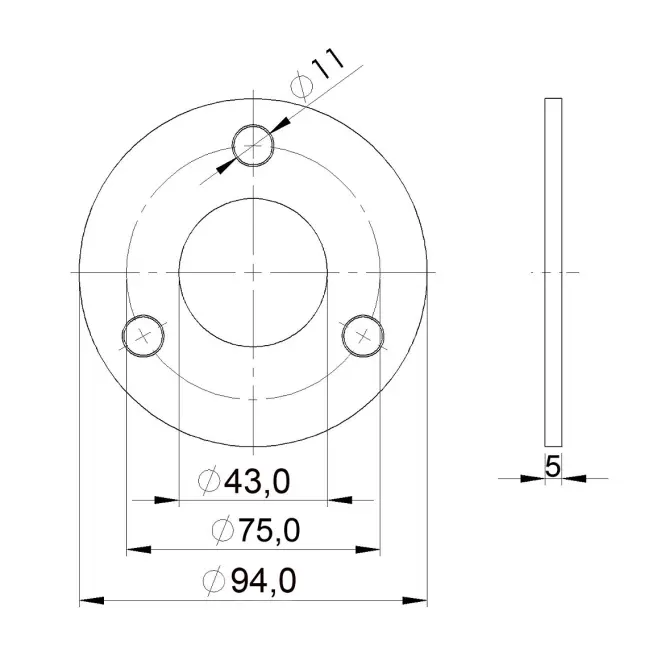 Stĺpik 1058mm 5xfi12 podlahový na schody 42,4mm