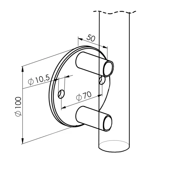 Stĺpik 1133mm 5xfi12 bočné uchytenie balkón 42,4mm