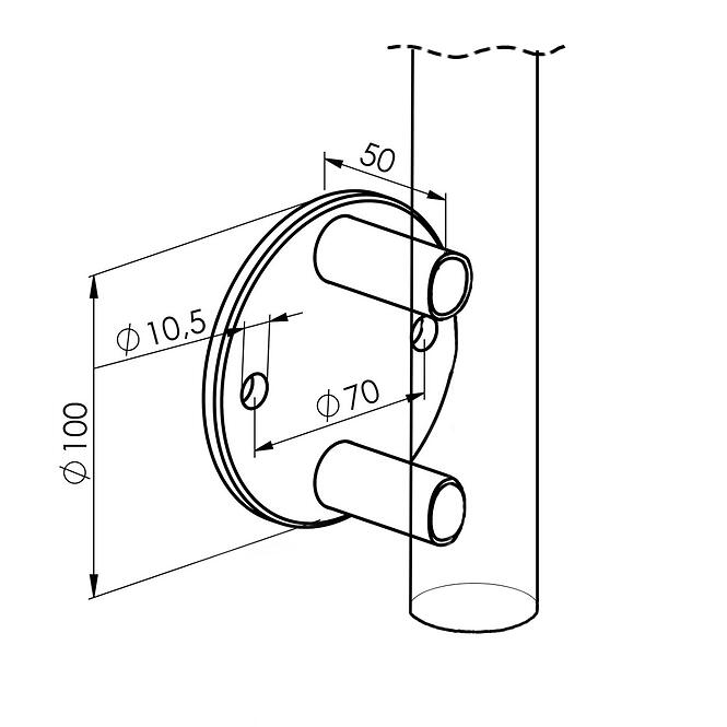 Stĺpik 1133mm 5xfi12 bočné uchytenie balkón 42,4mm,5