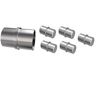 Spojka do zábradlí nehrdz. oceľ 1x42.4mm + 5x12mm