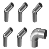 Koleno regulovateľné 1x42.4 mm + 5x12mm nehrdz. oceľ