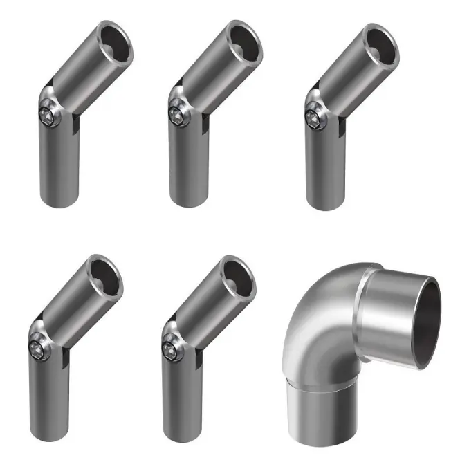 Koleno regulovateľné 1x42.4 mm + 5x12mm nehrdz. oceľ
