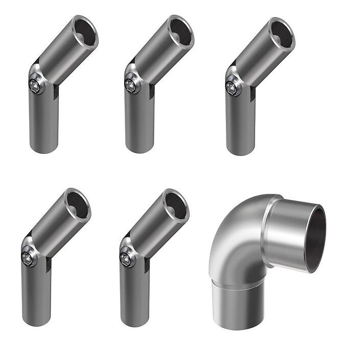 Koleno regulovateľné 1x42.4 mm + 5x12mm nehrdz. oceľ