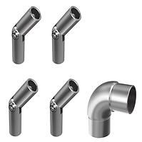 Koleno regulovateľné 1x42.4 mm + 4x12mm nehrdz. oceľ