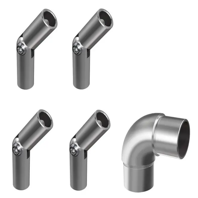 Koleno regulovateľné 1x42.4 mm + 4x12mm nehrdz. oceľ