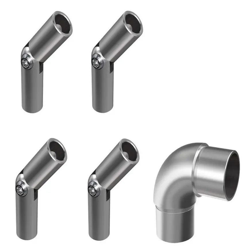 Koleno regulovateľné 1x42.4 mm + 4x12mm nehrdz. oceľ