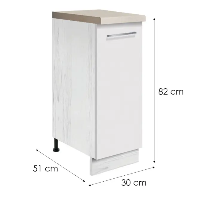 Kuchynská skrinka Creativa 26D + cargo biela