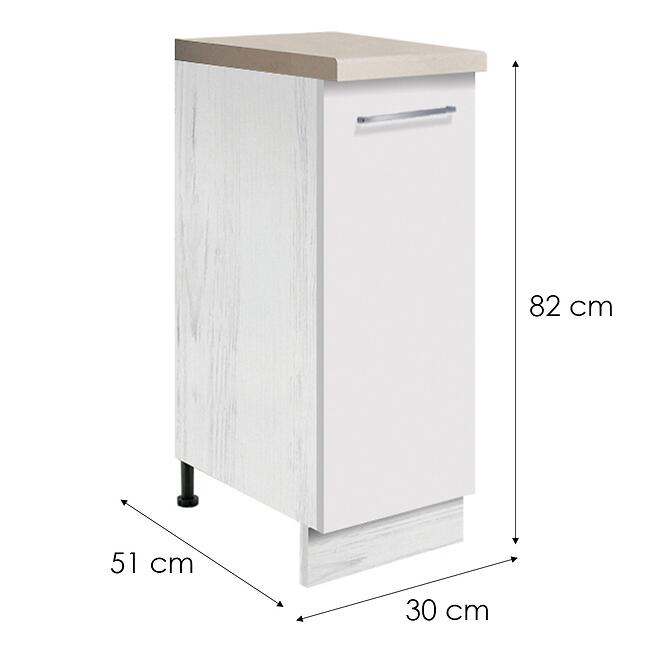 Kuchynská skrinka Creativa 26D + cargo biela,2