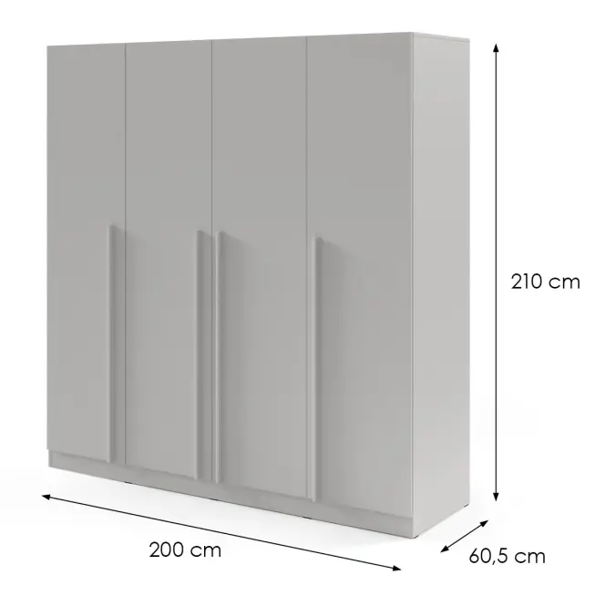 Skriňa Braga 1 platinovo sivá,3