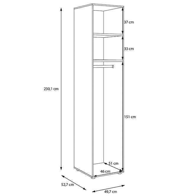 Korpus Skrine Moduklix 49,7x230,1 Biely