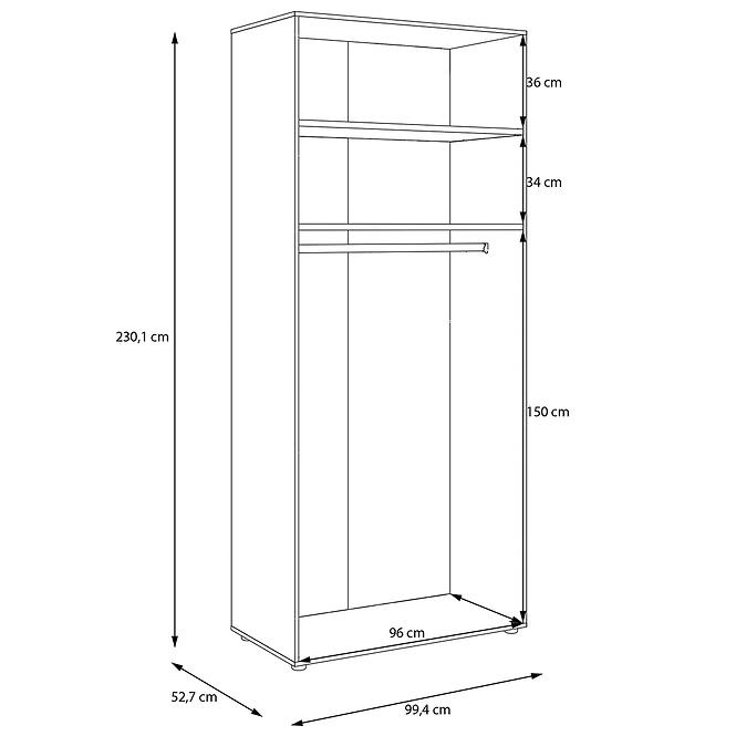 Korpus Skrine Moduklix 99,4x230,1 Biely