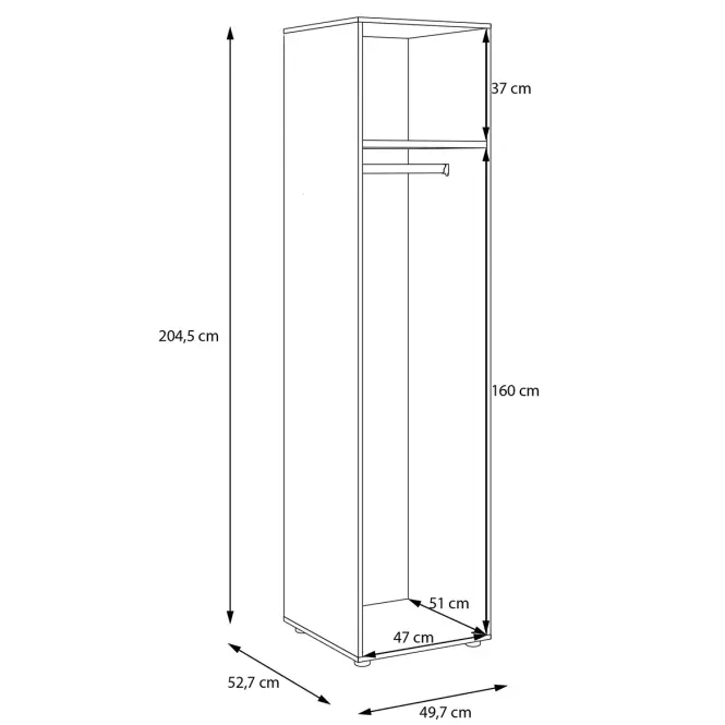 Korpus Skrine Moduklix 49,7x204,5 Dub Mauvella