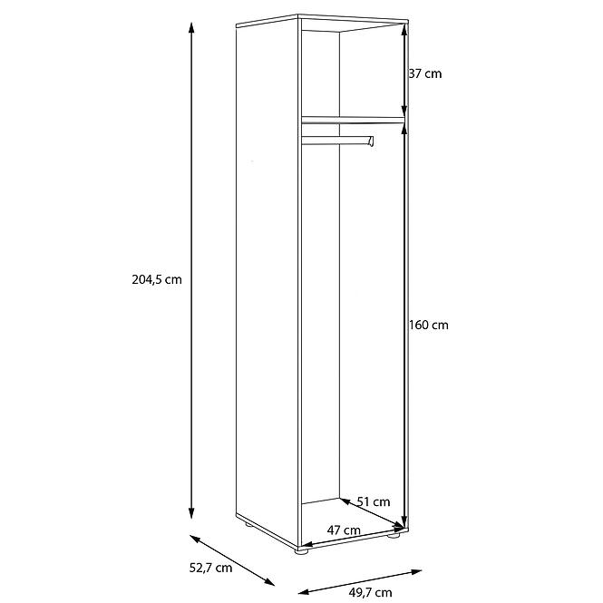Korpus Skrine Moduklix 49,7x204,5 Dub Mauvella,3