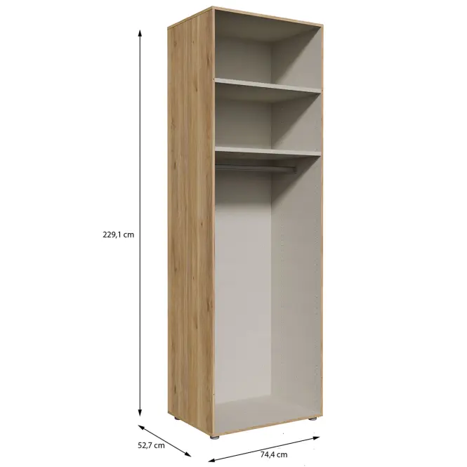 Korpus Skrine Moduklix 74,4x230,1 Dub Mauvella,2
