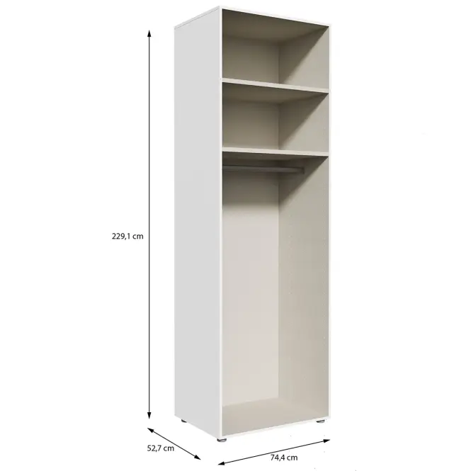 Korpus Skrine Moduklix 74,4x230,1 Biely