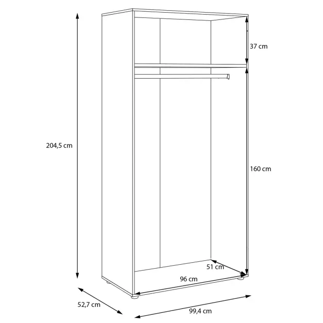 Korpus Skrine Moduklix 99,4x204,5 Biely,3