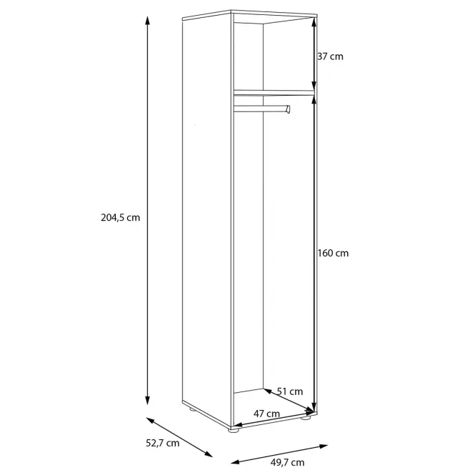 Korpus Skrine Moduklix 49,7x204,5 Piesok
