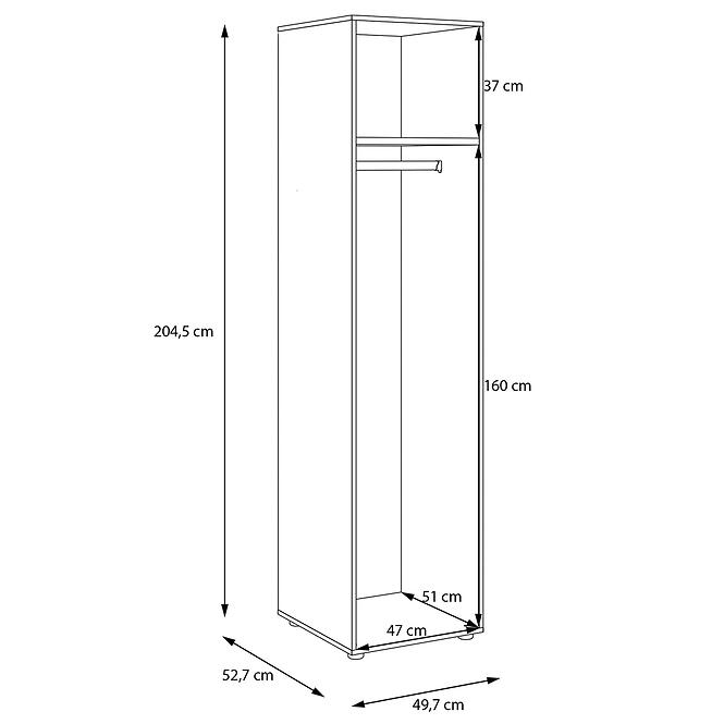 Korpus Skrine Moduklix 49,7x204,5 Piesok,5