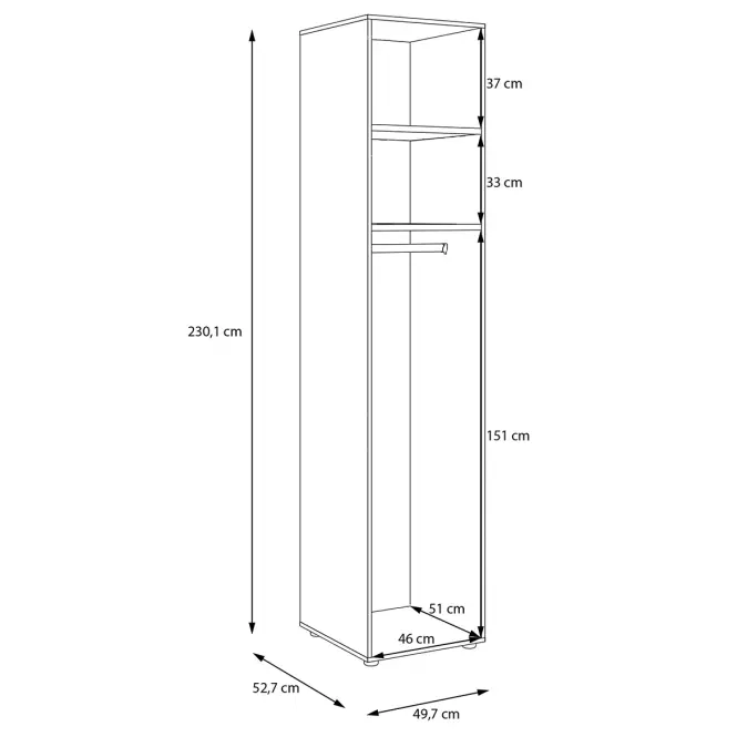 Korpus Skrine Moduklix 49,7x230,1 Piesok,4