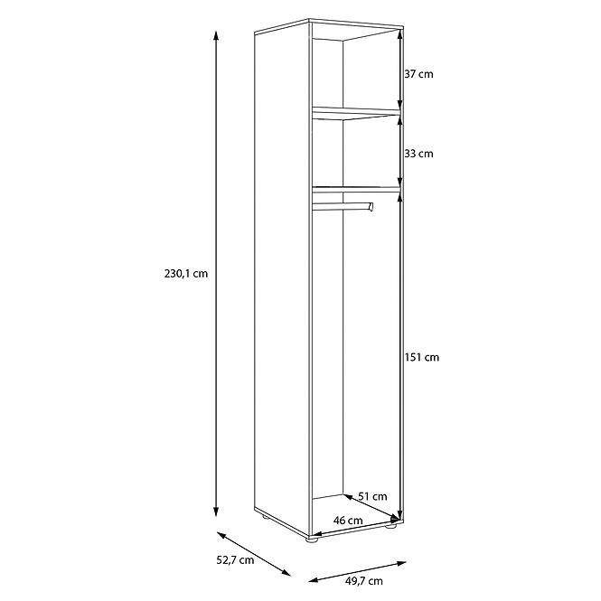 Korpus Skrine Moduklix 49,7x230,1 Dub Cabezone