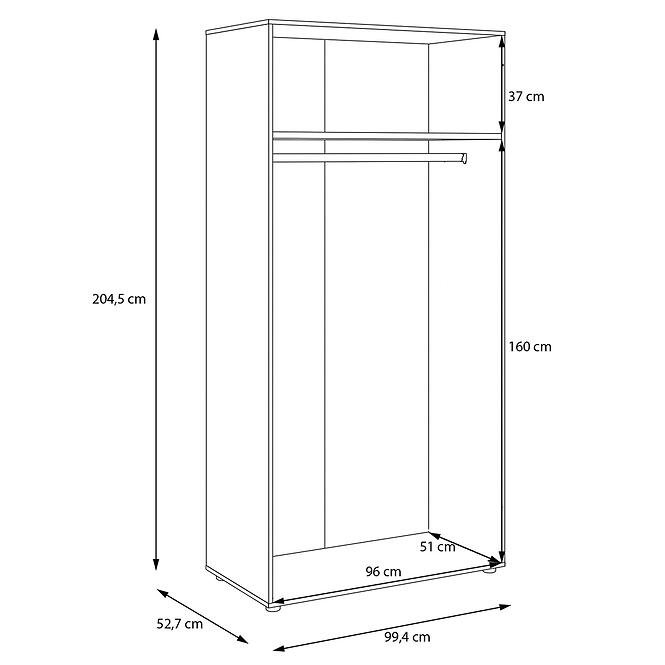 Korpus Skrine Moduklix 99,4x204,5 Dub Cabezone