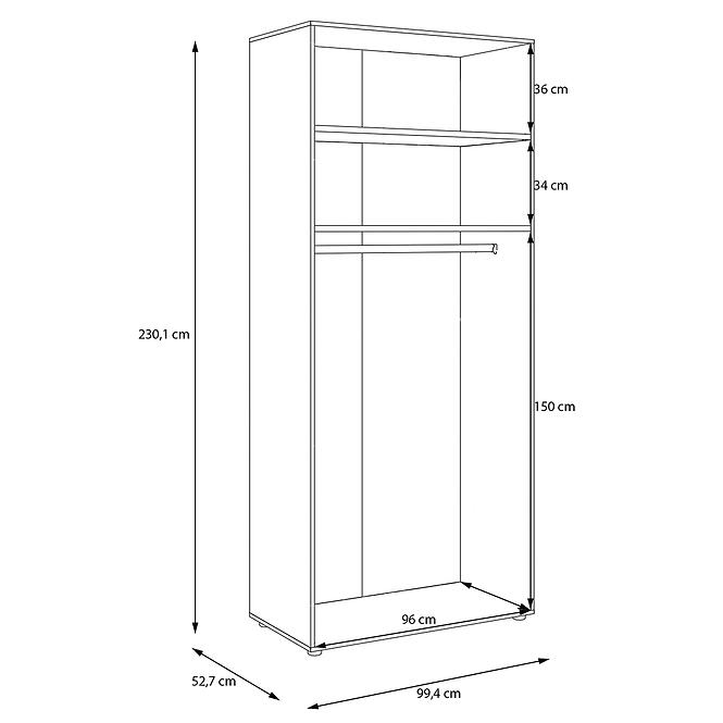 Korpus Skrine Moduklix 99,4x230,1 Dub Cabezone