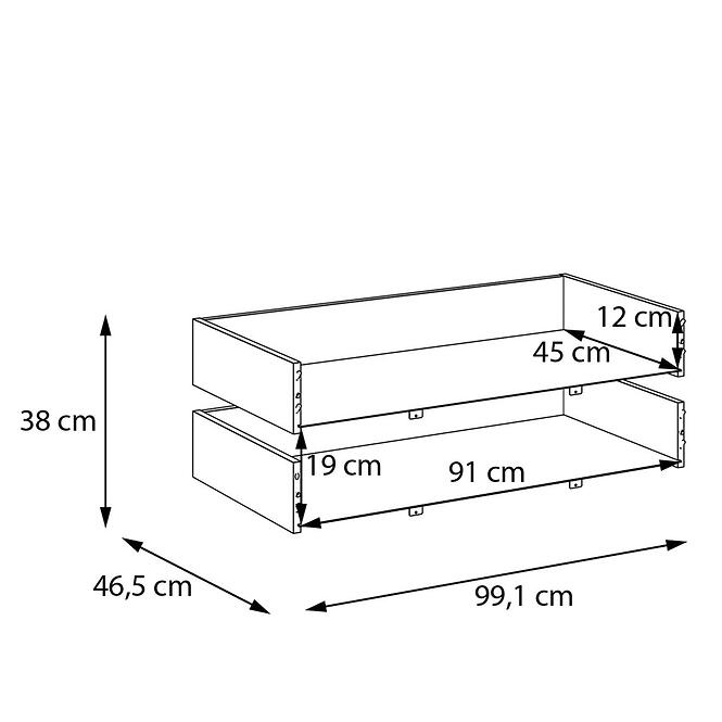 Zásuvky 2 ks Moduklix do korpusu skrine 99,1 Piesok