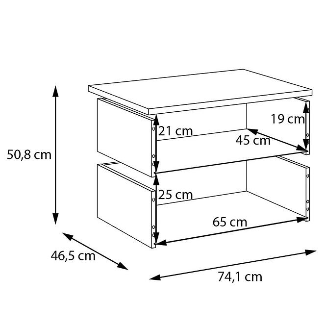 Zásuvky 2 ks Moduklix Do Korpusu skrine 74,1 piesková