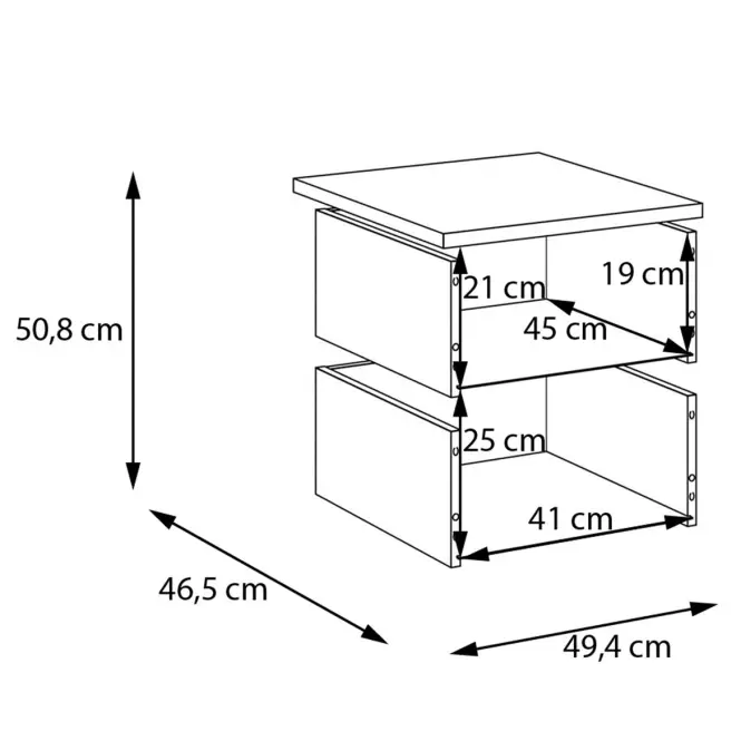 Zásuvky 2 ks Moduklix Do Korpus 49,4 Biely