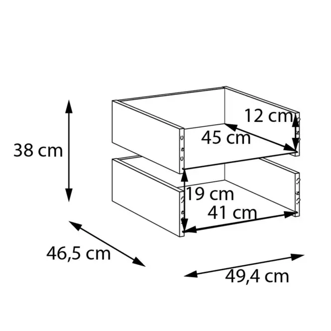 Zásuvky 2 ks Moduklix Na vešiak na oblečenie 49,4 Biely