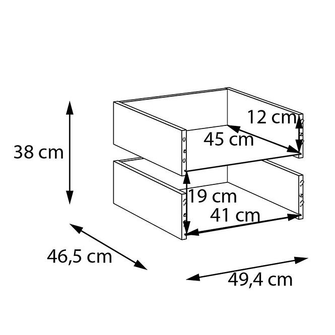 Zásuvky 2 ks Moduklix Na vešiak na oblečenie 49,4 Biely