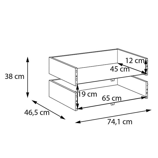 Zásuvky 2 ks Moduklix Na vešiak na oblečenie 74,1 Biely
