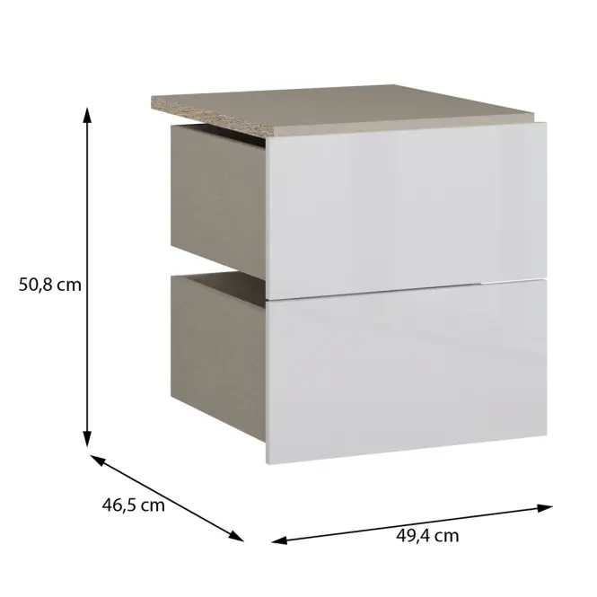 Zásuvky 2 ks Moduklix Do Korpus 49,4 Biely Lesk