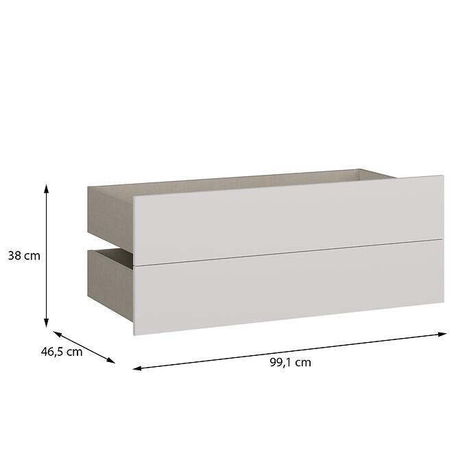 Zásuvky 2 ks Moduklix do korpusu skrine 99,1 Biely Lesk